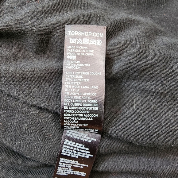 TOPSHOP Wool Blend Shacket Oversized Open Cardigan Jacket Orange Black 6 - Picture 5 of 16